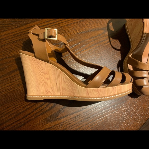 Summer sandals:  Leather Wedges size 41 sa… - Picture 3 of 12